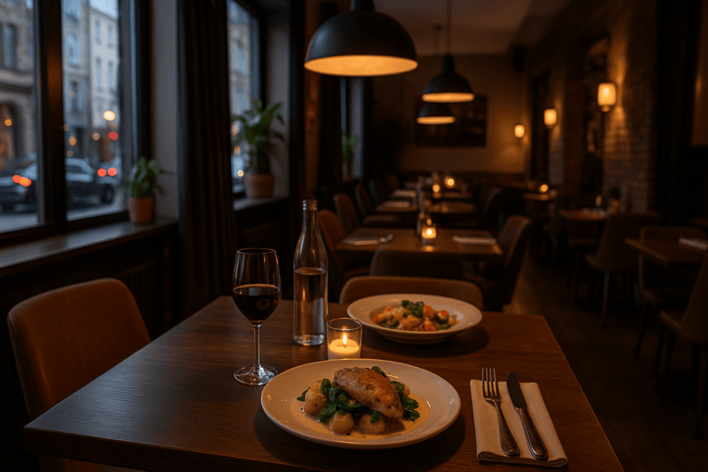 Przytulna restauracja w centrum Gdańska z podanym obiadem i kolacją